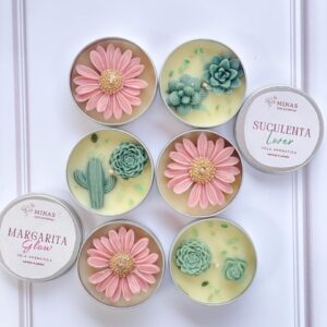 kit de 25 velas en lata decorada
